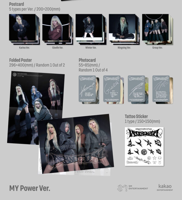 aespa - The 1st Album [Armageddon] (MY Power Ver.) (GISELLE Ver. , GROUP Ver. , KARINA Ver. , NINGNING Ver. , WINTER Ver. ) Kaeguli KPOP Shop Albums and Merchandise