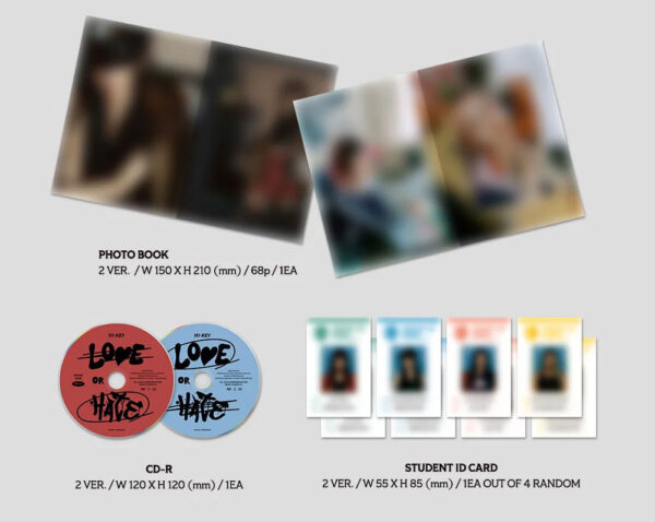 H1-KEY - 3rd Mini Album [LOVE or HATE] NIGHTFALL Ver. TRUE Ver. Lie version kaeguli kpop shop albums and merchandise