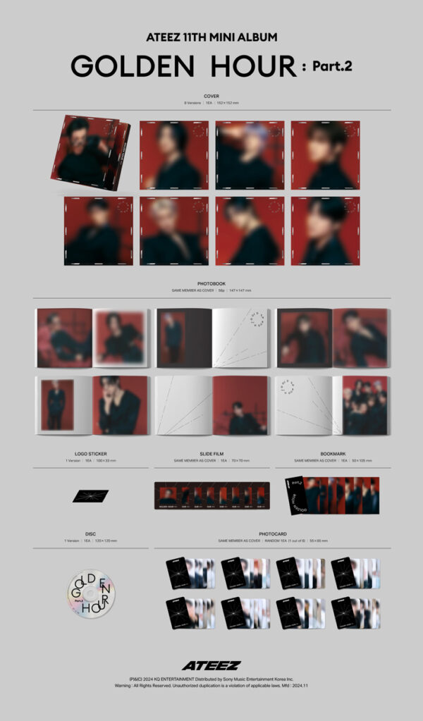 ATEEZ - 11th Mini Album [GOLDEN HOUR : Part.2] (Digipack Ver.) kaeguli kpop shop albums and merchandise