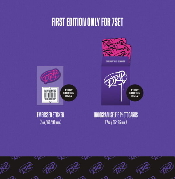 BABYMONSTER - 1st Full Album [DRIP] (YG TAG ALBUM Ver.) (7 TYPE Random) kaeguli kpop shop albums and merchandise