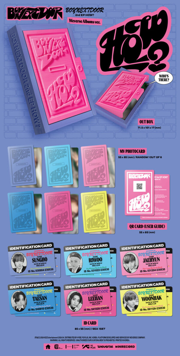 BOYNEXTDOOR - 1ST EP [HOW?] (WEVERSE ALBUMS VER.) Kaeguli Kpop Shop Albums and Merchandise