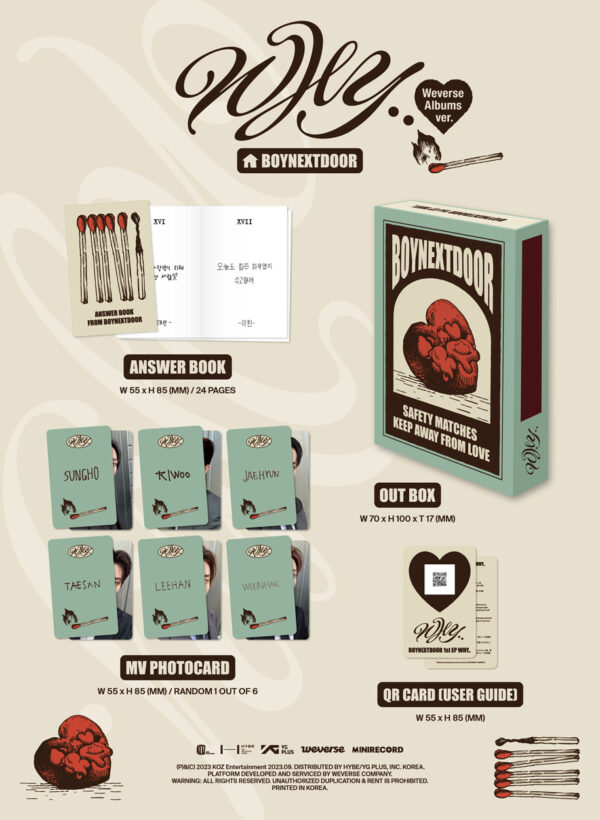 BOYNEXTDOOR - 1ST EP 'WHY..' (WEVERSE ALBUMS VER.) Kaeguli Kpop Shop Albums and Merchandise