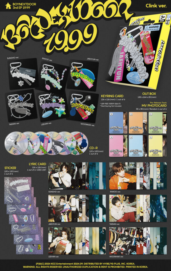 BOYNEXTDOOR - 3RD MINI ALBUM [19.99] (Clink Ver.) (Random Ver.) kaeguli kpop shop albums and merchandise
