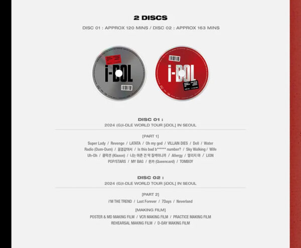 (G)I-DLE - 2024 (G)I-DLE WORLD TOUR [iDOL] IN SEOUL Blu-ray kaeguli kpop shop albums and merchandise
