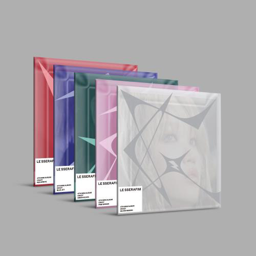 LE SSERAFIM - 4TH MINI ALBUM [CRAZY] (COMPACT Ver.) (RES SPRITE ver.) (EUNCHAE) ( blue jet kazuha green elves yujin pink spider sakura kaeguli kpop shop albums and merchandise