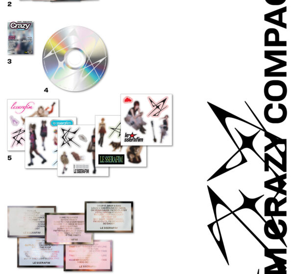 LE SSERAFIM - 4TH MINI ALBUM [CRAZY] (COMPACT Ver.) (RES SPRITE ver.) (EUNCHAE) ( blue jet kazuha green elves yujin pink spider sakura kaeguli kpop shop albums and merchandise