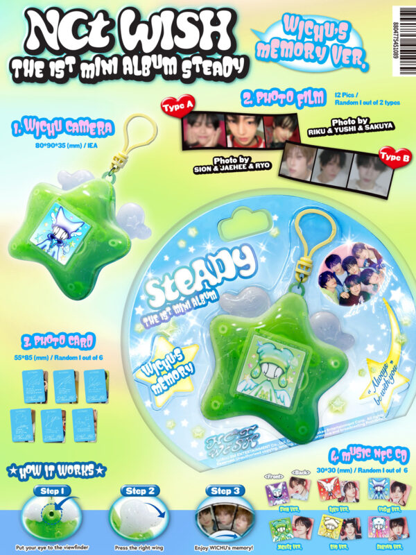 NCT WISH - 1st Mini Album [Steady] (Keyring Ver.) (2 TYPE Random) kaeguli kpop shop albums and merchandise