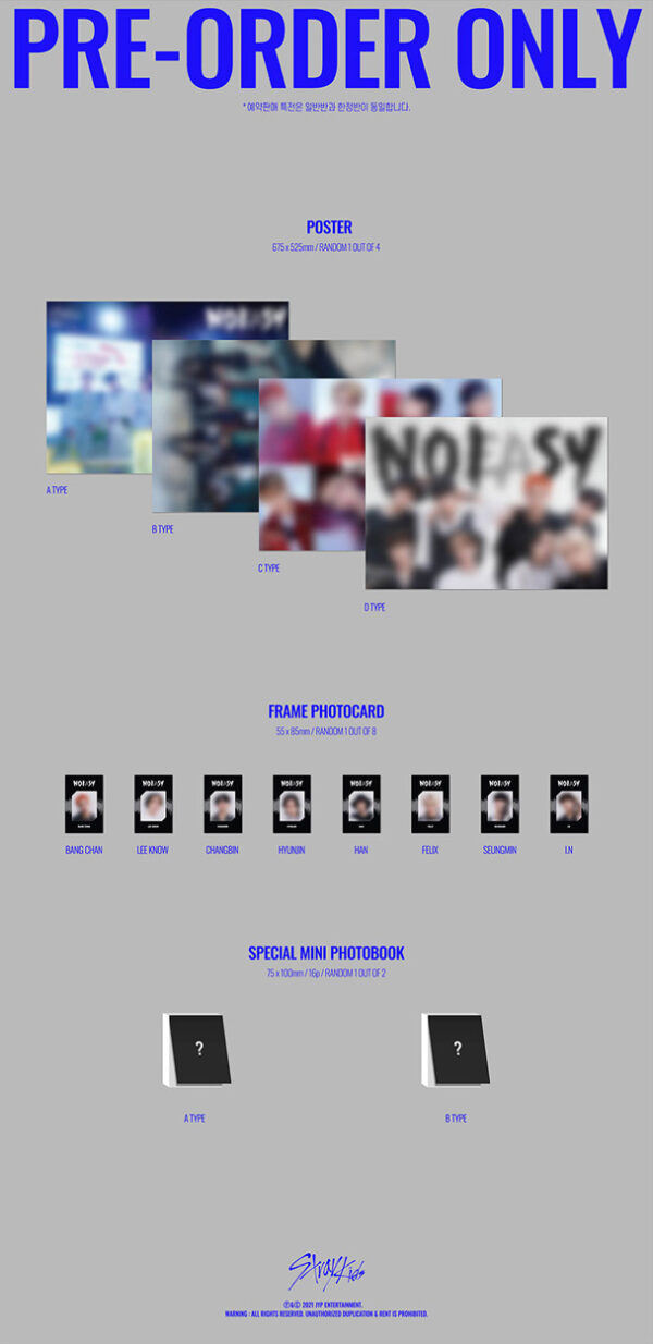 Stray Kids - 2ND ALBUM [NOEASY] (A (Green) Ver.) (B purple ver. ) kaeguli kpop shop albums and merchandise