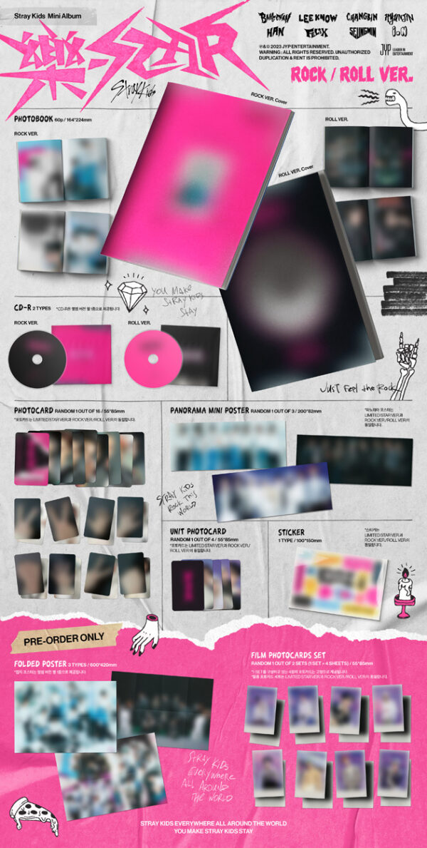 Stray Kids - 8th Mini Album [Rock Star] (Roll Ver.) (Rock Ver.) Kaeguli Kpop Shop Albums and Merchandise