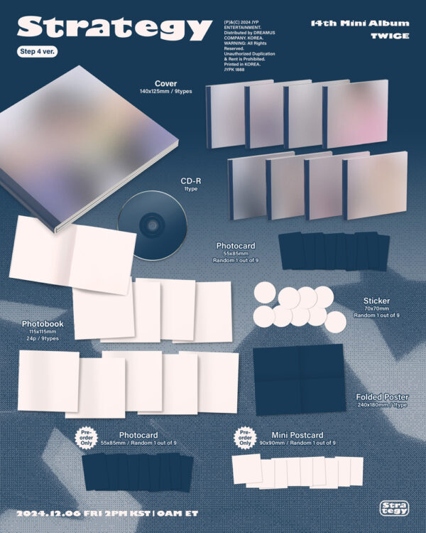 (MUSICPLANT) TWICE - 14th Mini Album [STRATEGY] (Step 4 Ver.) (9 TYPE Random) kaeguli kpop shop albums and merchandise