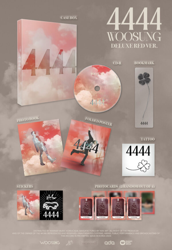 WOOSUNG (The Rose) - Solo Album [4444] (Deluxe Ver.) (BLUE Ver.) (Red Ver) kaeguli kpop shop albums and merchandise