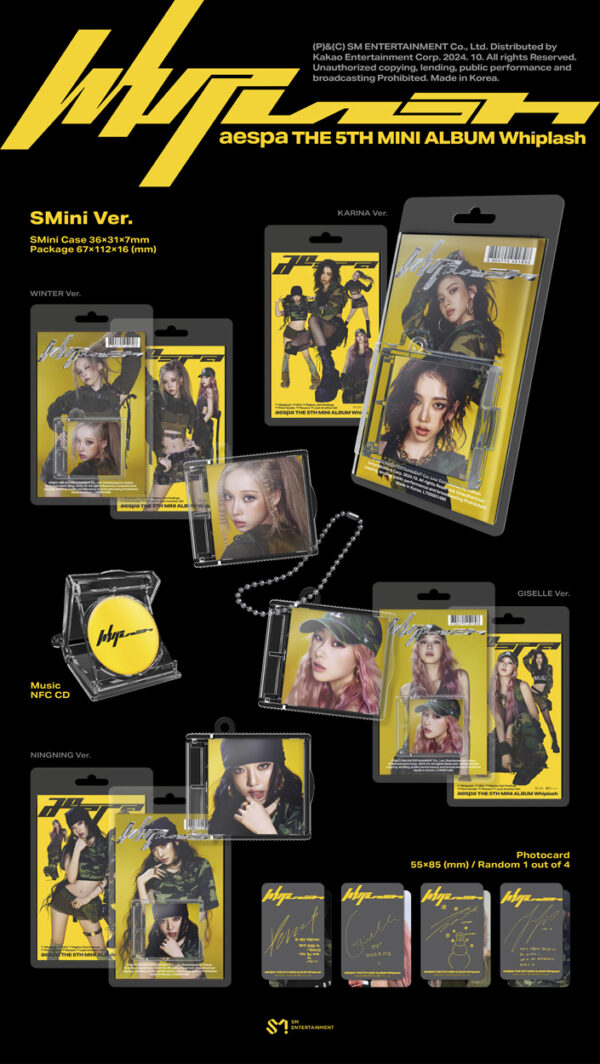 aespa - 5th Mini Album [Whiplash] (SMini Ver.) (Karina Ver.) (Winter giselle ningning )kaeguli kpop shop albums and merchandise