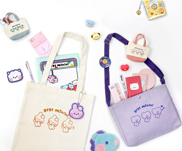 BTS - BT21 minini CANVAS MINI POUCH CHIMMY mang shooky koya tata cooky chimmy rj kaeguli kpop albums and merchandise