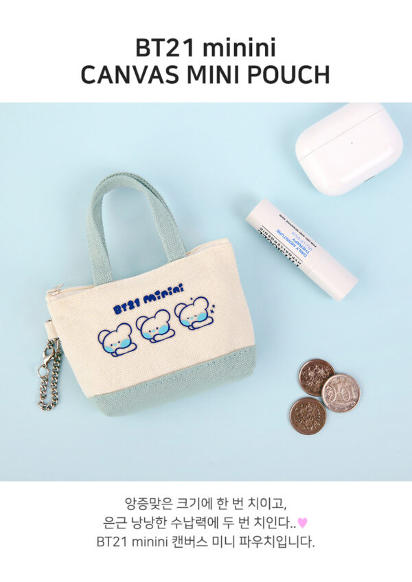 BTS - BT21 minini CANVAS MINI POUCH CHIMMY mang shooky koya tata cooky chimmy rj kaeguli kpop albums and merchandise