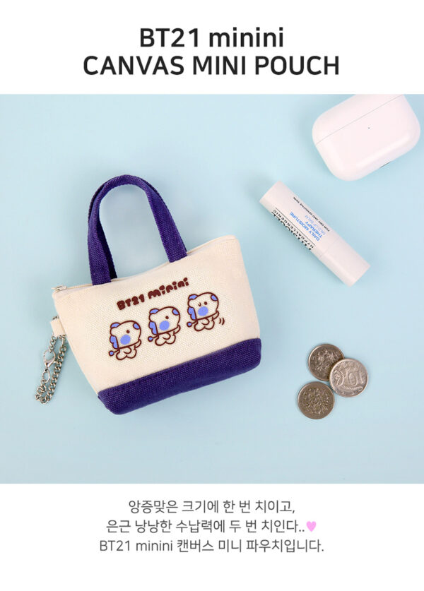BTS - BT21 minini CANVAS MINI POUCH CHIMMY mang shooky koya tata cooky chimmy rj kaeguli kpop albums and merchandise