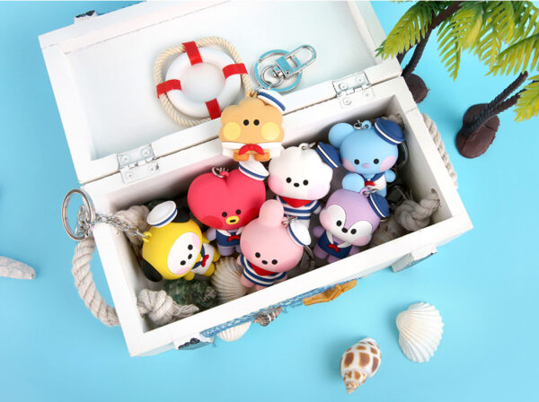 BTS - BT21 minini FIGURE KEYRING MARINE CHIMMY mang shooky koya tata cooky chimmy rj kaeguli kpop albums and merchandise