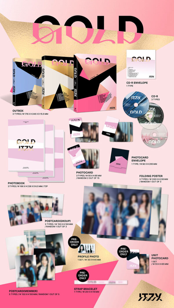 ITZY - 9th Mini Album [GOLD] (Blue white black ) kaeguli kpop shop albums and merchandise