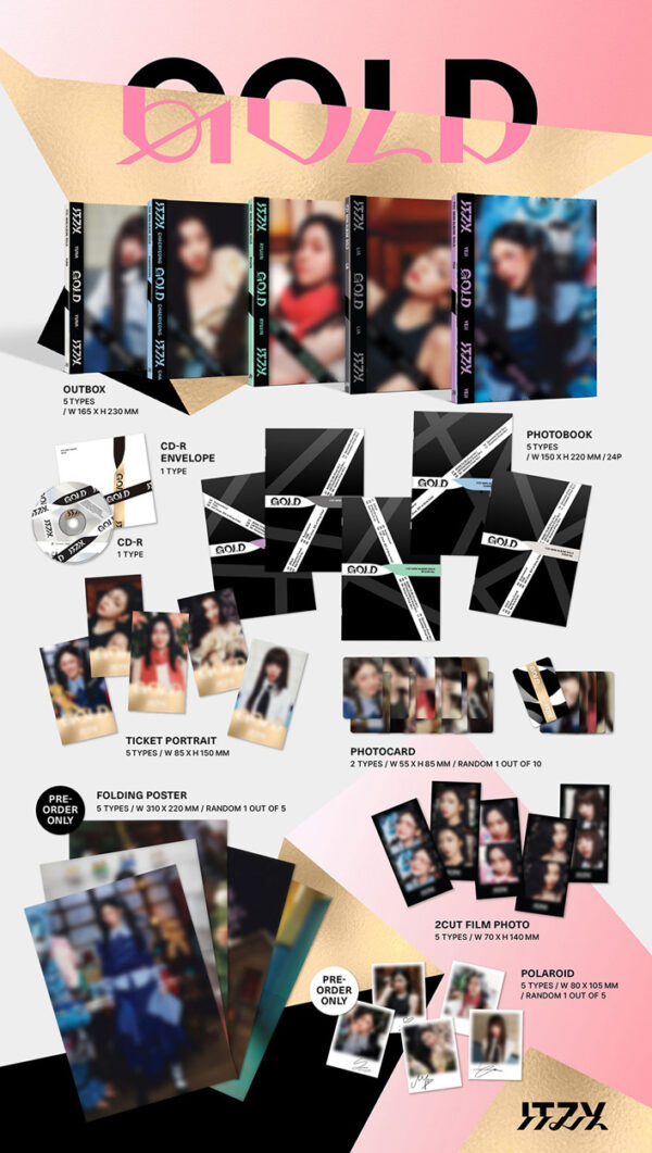 ITZY - 9th Mini Album [GOLD] (Digipack Ver.) (LIA ver. Yeji ryujin ) kaeguli kpop shop albums and merchandise