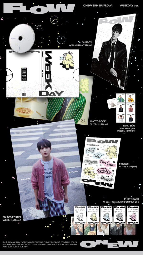 ONEW (SHINee) - 3RD MINI ALBUM [FLOW] (WEEKDAY ver.) (weekend ver.) kaeguli kpop shop albums and merchandise