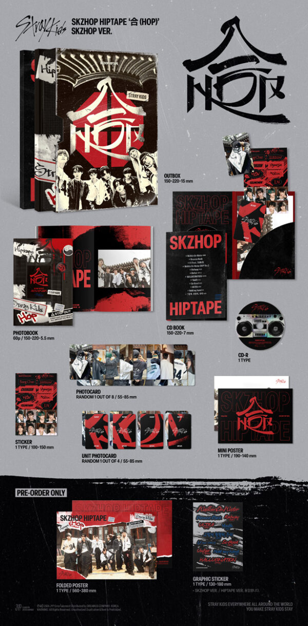 Stray Kids - SKZHOP HIPTAPE (HOP) (SKZHOP VER.) hyunjin felix bang dhan lee know han i.n seungmin changbin kaeguli kpop shop albums and merchandise