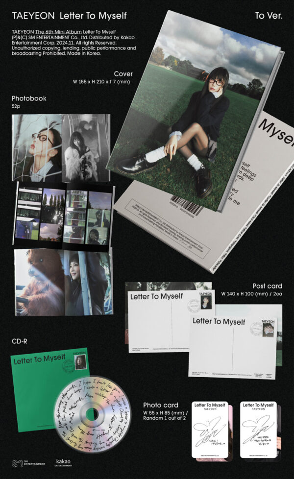 TAEYEON - 6th Mini Album [Letter To Myself] (To Ver.) kaeguli kpop shop albums and merchandise