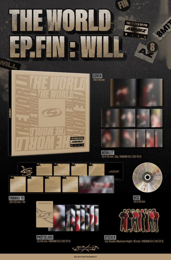 ATEEZ - 2ND ALBUM [THE WORLD EP.FIN : WILL] (Digipak Ver.) (Random Ver.) kaeguli kpop shop albums and merchandise