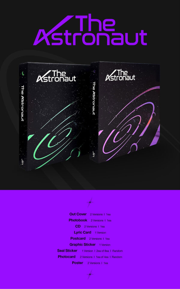JIN (BTS) - [The Astronaut] (2 TYPE Random) 01 version 02 Version kaeguli kpop shop albums and merchandise