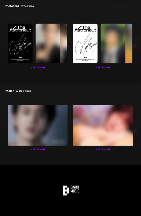 JIN (BTS) - [The Astronaut] (2 TYPE Random) 01 version 02 Version kaeguli kpop shop albums and merchandise