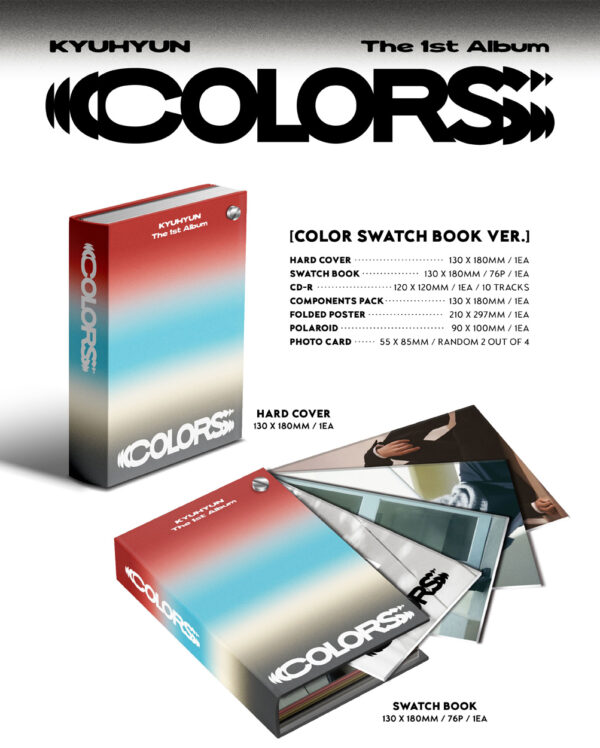 KYUHYUN - KYUHYUN The 1st Album ‘COLORS’ [Color Swatch Book ver.] kaeguli kpop shop albums and merchandise