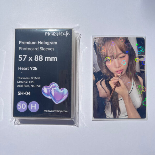 Premium Holographic CPP Photocard Sleeve - [Hologram Heart Y2K] (SH-04) kaeguli kpop shop albums and merchandise