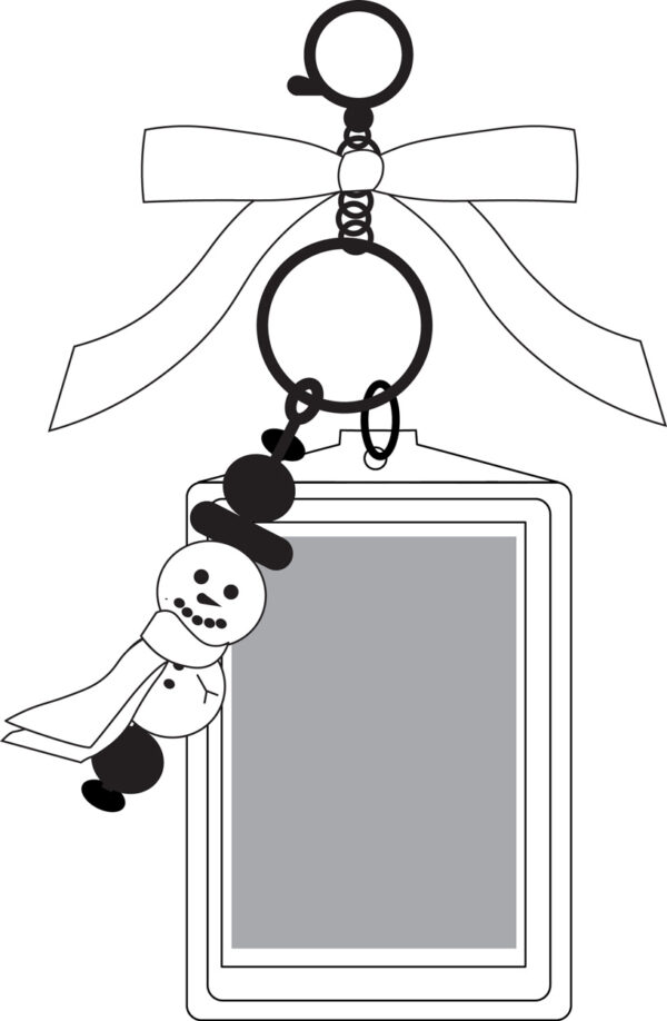 Snowman photo card keychain ornament DIY kit for KPOP photo cards