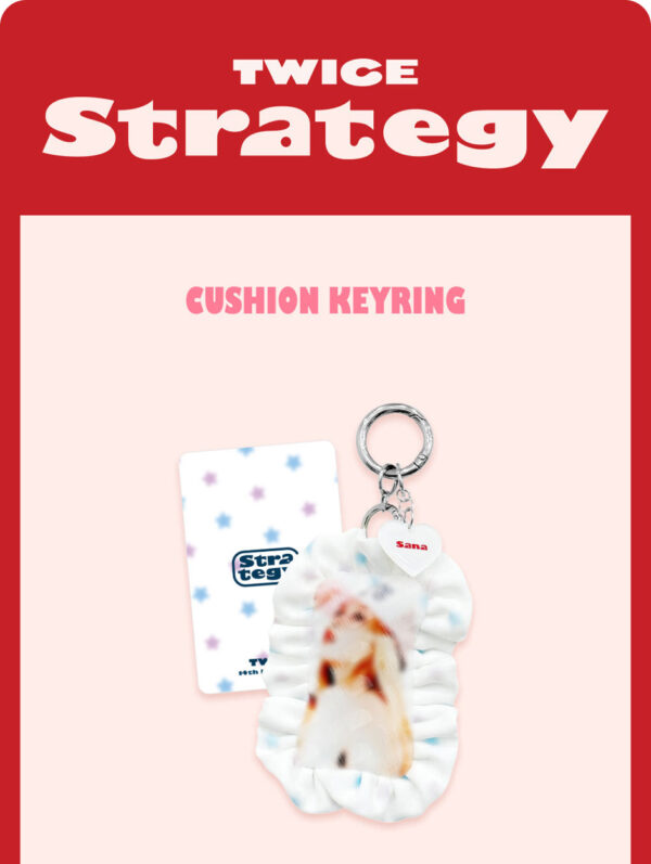TWICE - TWICE STRATEGY POP-UP In SEOUL (CUSHION KEYRING) nayeion jeongyeon momo sana jiho dahyun chaeyoung tzuyukaeguli kpop shop albums and merchandise