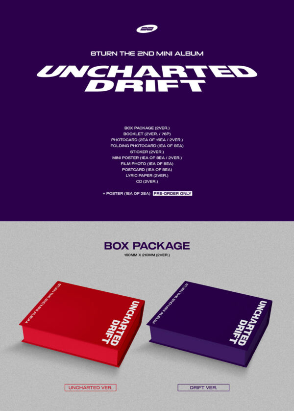 8TURN - 2ND MINI ALBUM [UNCHARTED DRIFT] uncharted drift kaeguli kpop shop albums and merchandise