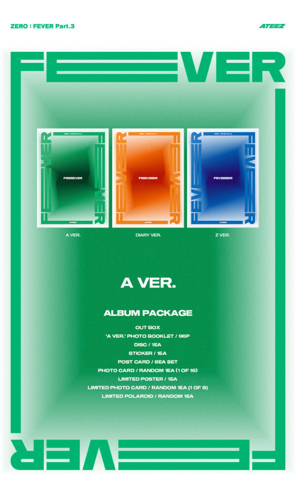 ATEEZ - Mini Album Vol.7 [ZERO : FEVER Part.3] (A Ver.) kaeguli kpop shop albums and merchandise