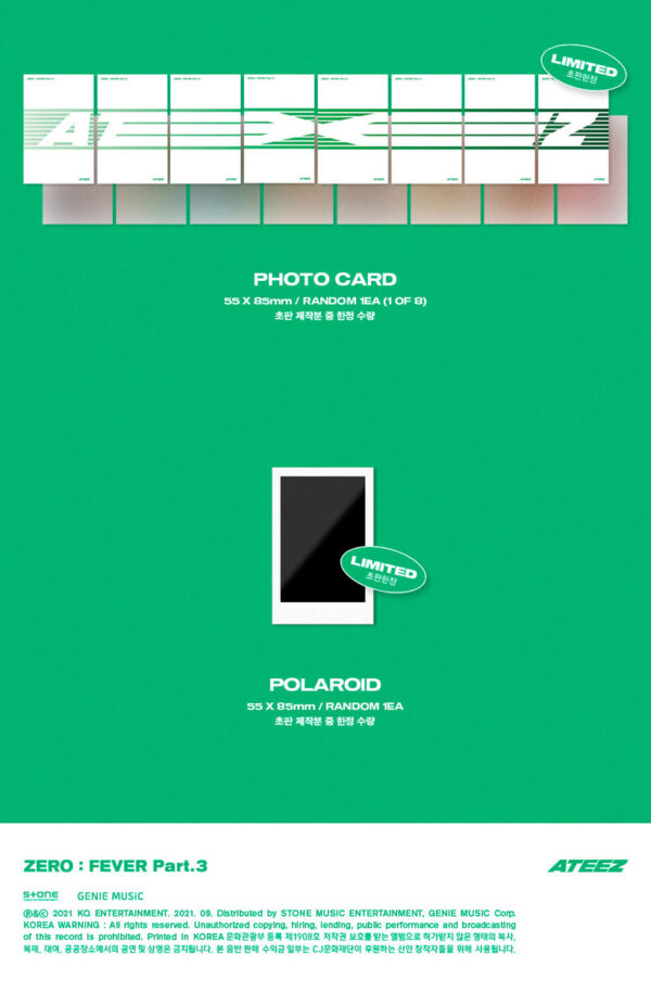 ATEEZ - Mini Album Vol.7 [ZERO : FEVER Part.3] (A Ver.) kaeguli kpop shop albums and merchandise