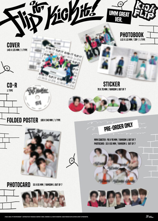 KickFlip - 1st mini album [Flip it, Kick it!] (Digipack ver.) (UMM GREAT Ver.) kaeguli kpop shop albums and merchandise