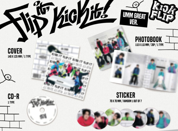 KickFlip - 1st mini album [Flip it, Kick it!] (Digipack ver.) (UMM GREAT Ver.) kaeguli kpop shop albums and merchandise