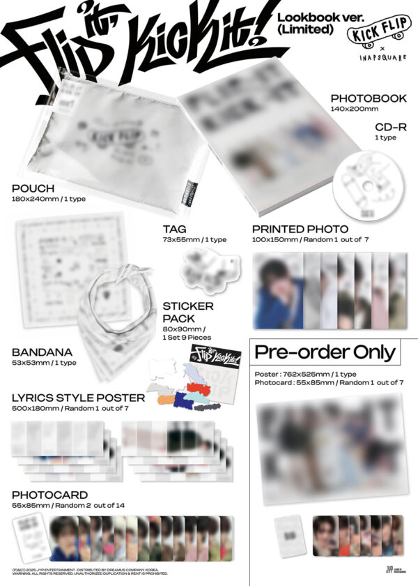 KickFlip - 1st mini album [Flip it, Kick it!] (Lookbook ver.) (Limited ver.) kaeguli kpop shop albums and merchandise