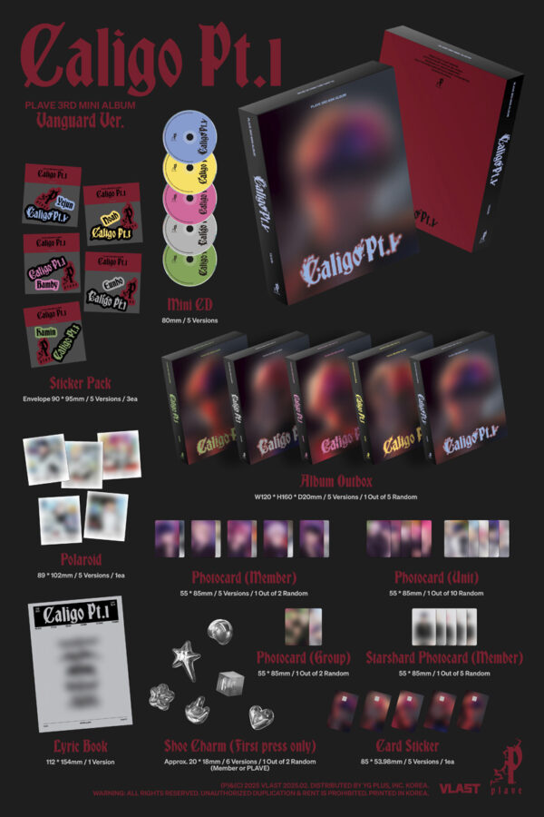 PLAVE - 3rd mini album 'Caligo Pt.1' (Vanguard Ver.) (5 TYPES Random - Yejun, NOah, Bamby, Eunho, Hamin) kaeguli kpop shop albums and merchandise