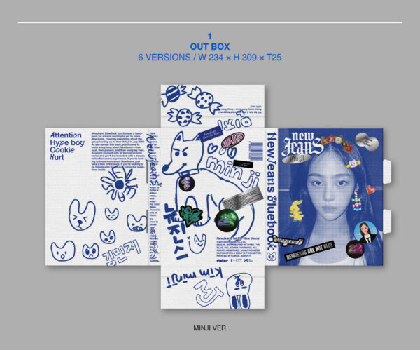 NEWJEANS - 1ST EP 'NEW JEANS' [BLUEBOOK VER.] newjeans minji hanni danielle haerin hyein kaeguli kpop shop albums and merchandise