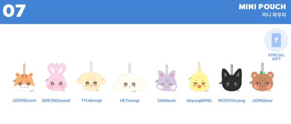 ATEEZ - OFFICIAL MD [ANITEEZ IN ICE CITY] (MINI POUCH) (bbyongMING) sandeoki tyudeongi hetmongi jjongrami jjonbear wooyonyang ddeongbyeoli kaeguli kpop shop albums and merchandise