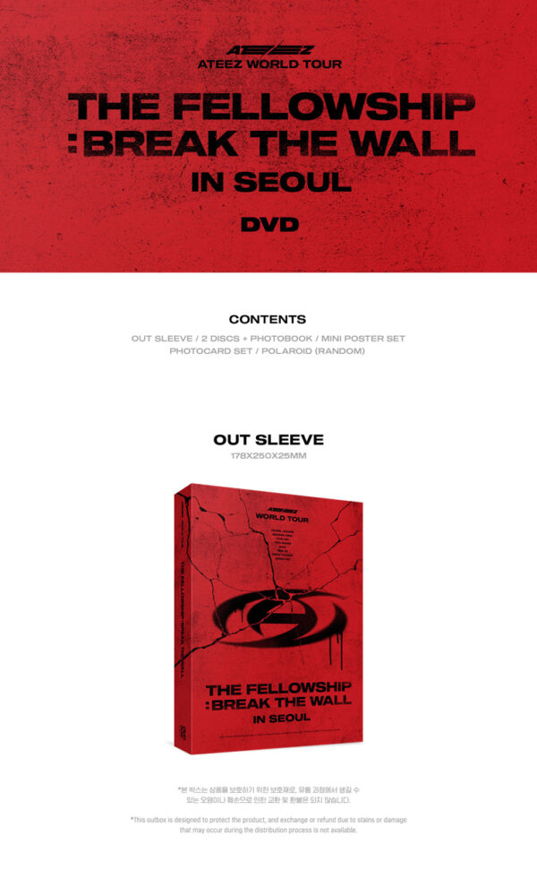 ATEEZ - ATEEZ WORLD TOUR [THE FELLOWSHIP : BREAK THE WALL] IN SEOUL DVD kaeguli kpop shop albums and merchandise