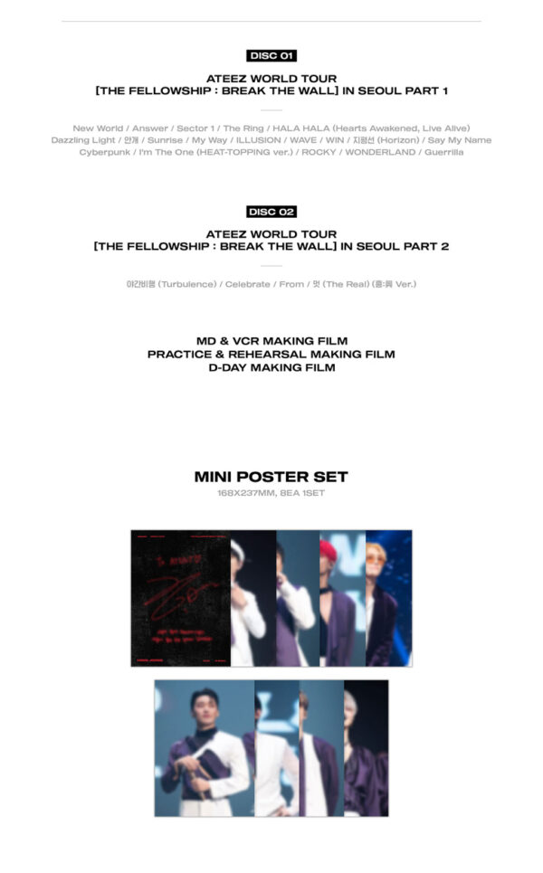 ATEEZ - ATEEZ WORLD TOUR [THE FELLOWSHIP : BREAK THE WALL] IN SEOUL DVD kaeguli kpop shop albums and merchandise