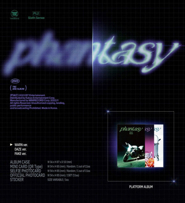 THE BOYZ - 2ND ALBUM [PHANTASY Pt.2 Sixth Sense] DVD Ver. (ERIC) kaeguli kpop shop albums and merchandise