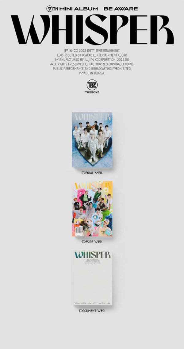 THE BOYZ - Mini Album Vol.7 [BE AWARE] (DOCUMENT (SILVER)) kaeguli kpop shop albums and merchandise