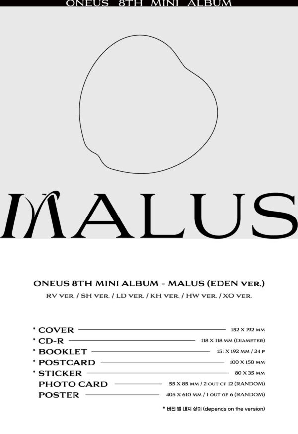 ONEUS - 8TH MINI ALBUM [MALUS] EDEN Ver. (RAVN) kaeguli kpop shop albums and merchandise