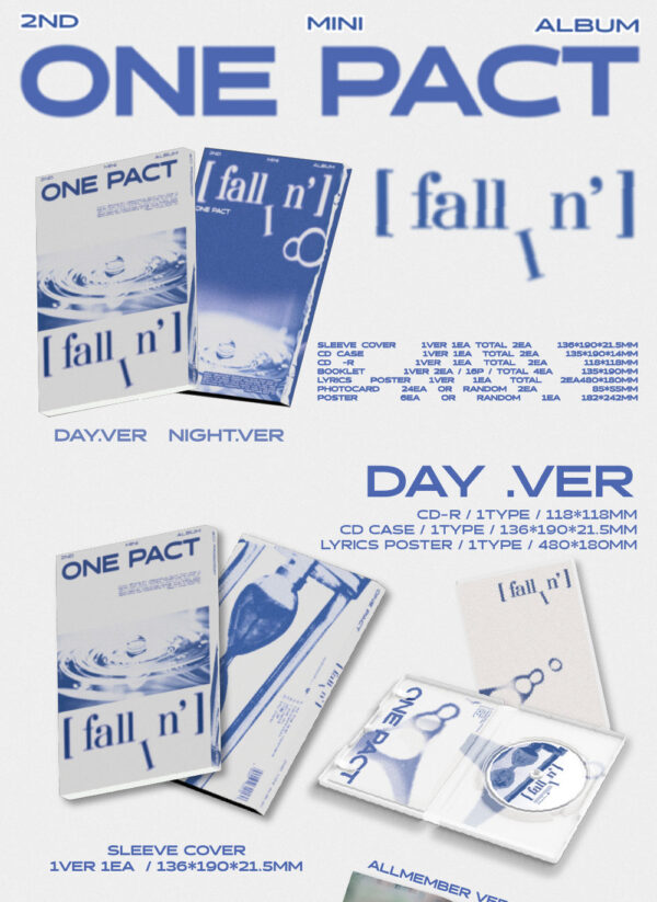 ONE PACT - 2nd Mini Album [fallin] (DAY) (WHITE) kaeguli kpop shop albums and merchandise