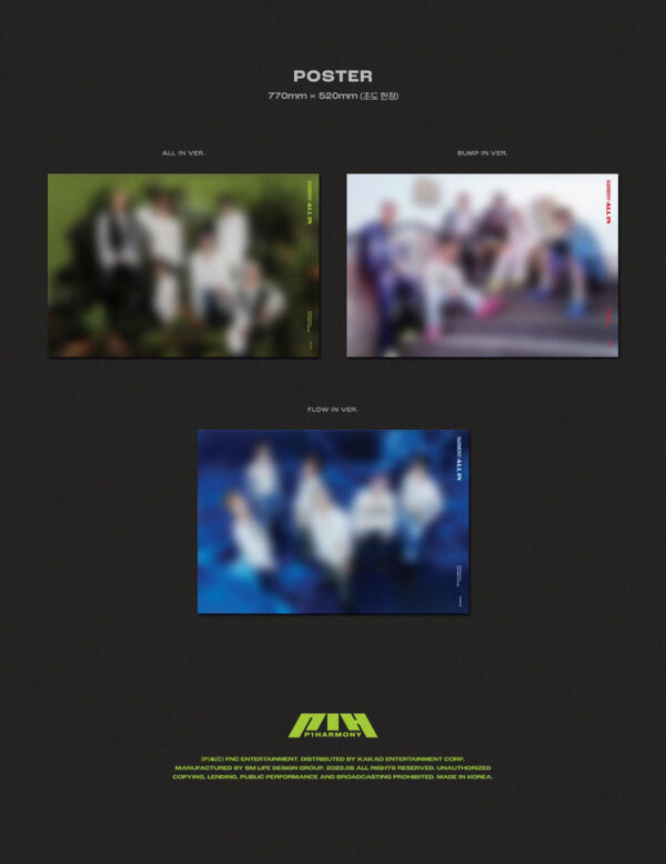 P1Harmony - 6th Mini Album [HARMONY : ALL IN] (BUMP IN) (all in ) (flow in) kaeguli kpop shop albums and merchandise