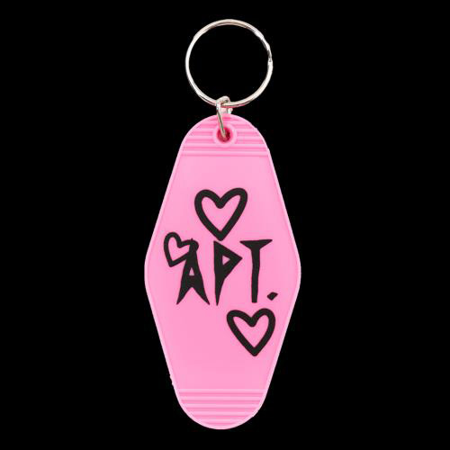 ROSE (BLACKPINK) - OFFICIAL MD [ROSIE] APT KEYCHAIN (PINK HEART Ver.) kaeguli kpop shop albums and merchandise