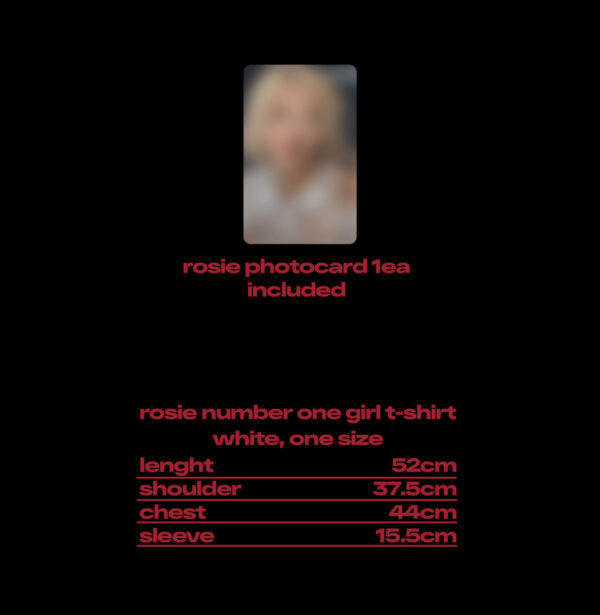 ROSE (BLACKPINK) - OFFICIAL MD [ROSIE] NUMBER ONE GIRL T-SHIRT (WHITE Ver.) kaeguli kpop shop albums and merchandise